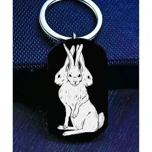 3 Head Bunny Hot Art Horror Keychain Cute